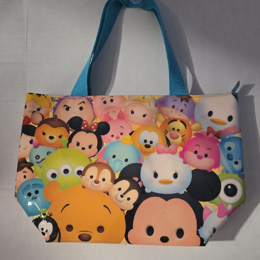 Disney Tsum Tsum Yellow Glitter w/Polka Dots Computer Bag 15.5"x10.5"x5.25"